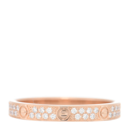 Cartier 18K Pink Gold Diamond 2.6mm LOVE Paved Band Ring 49 5 3 of 4