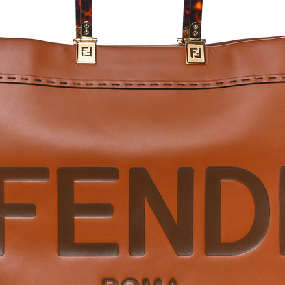 Fendi Vitello King Plexiglass Large Fendi Sunshine Shopper Tote Cuoio 7 of 9