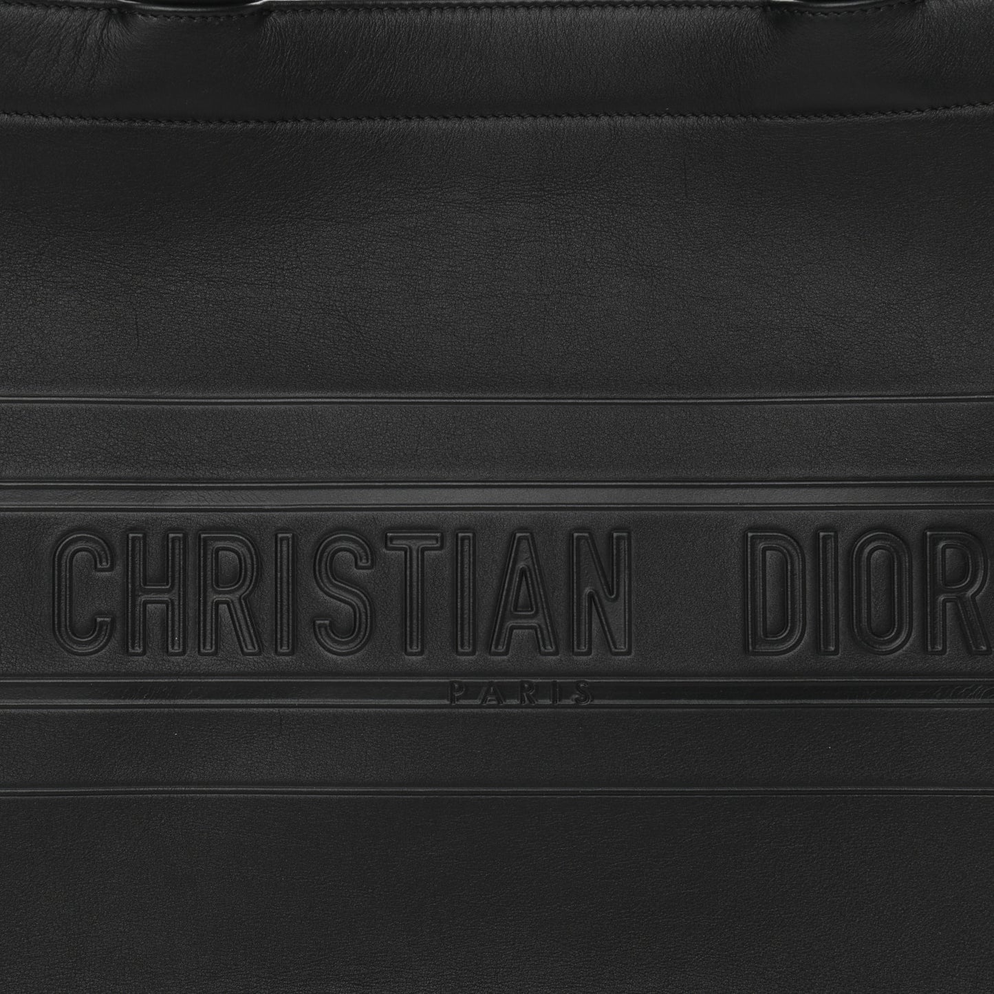 Calfskin Embossed Medium Book Tote Black