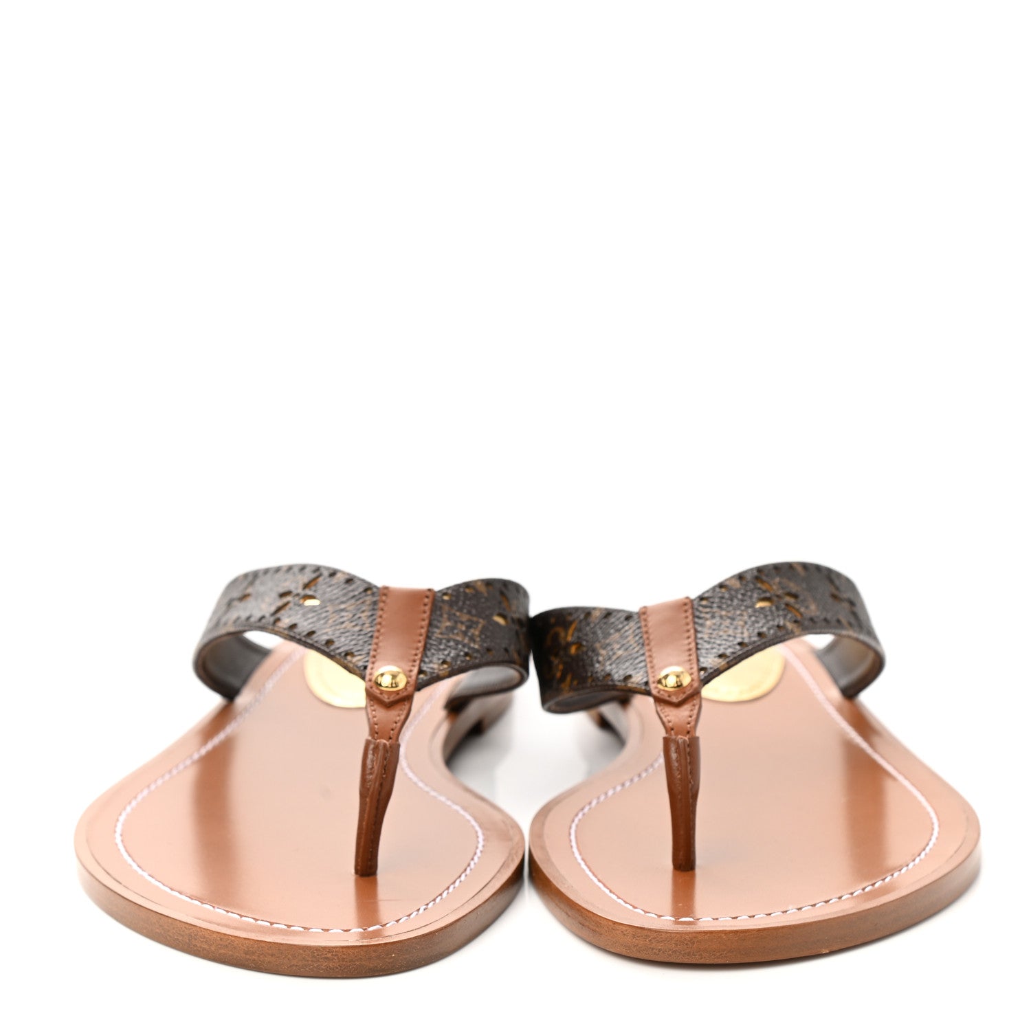 Louis Vuitton Monogram Sunny Flat Thong Sandals 38 Brown 2 of 8