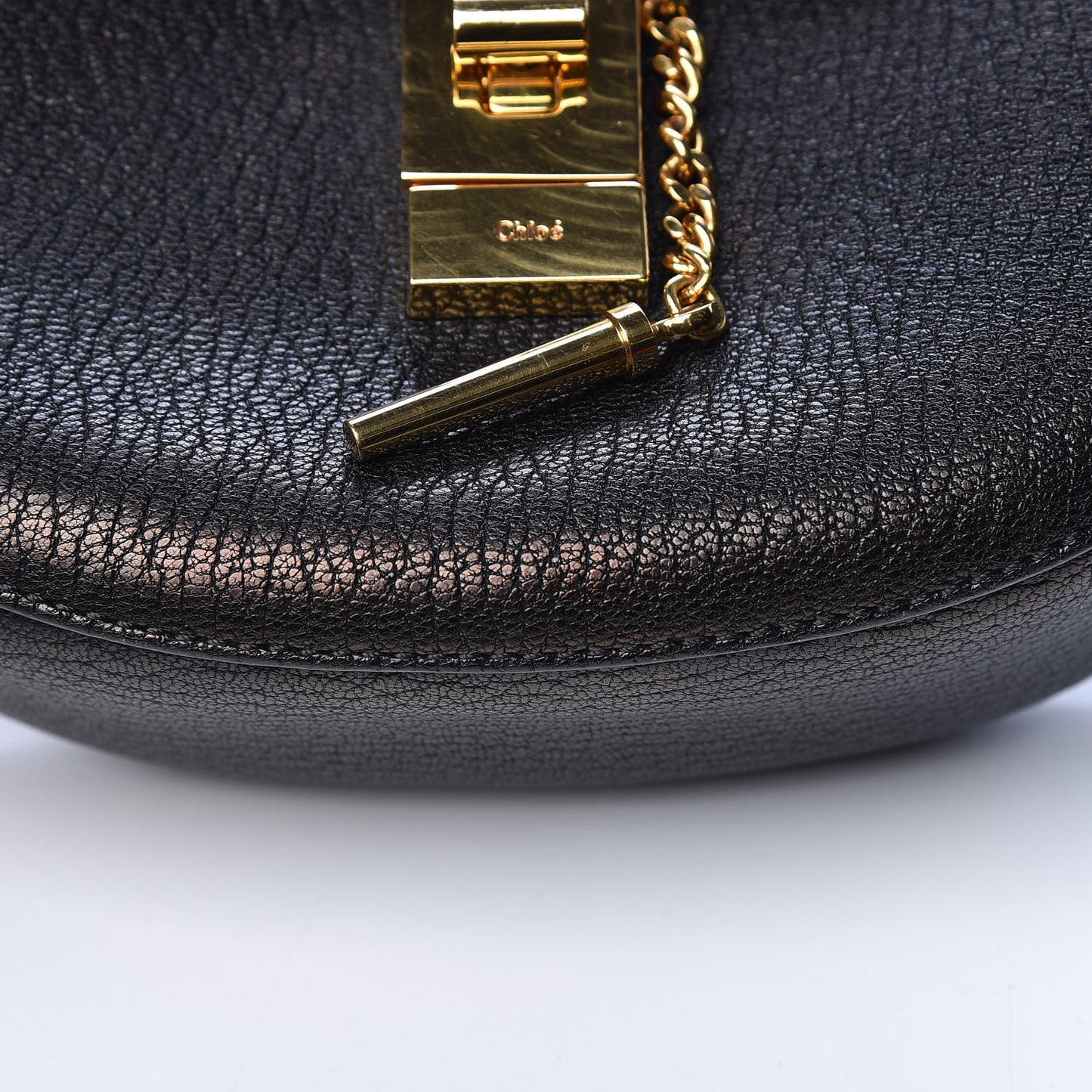 Grained Lambskin Mini Drew Shoulder Bag Black