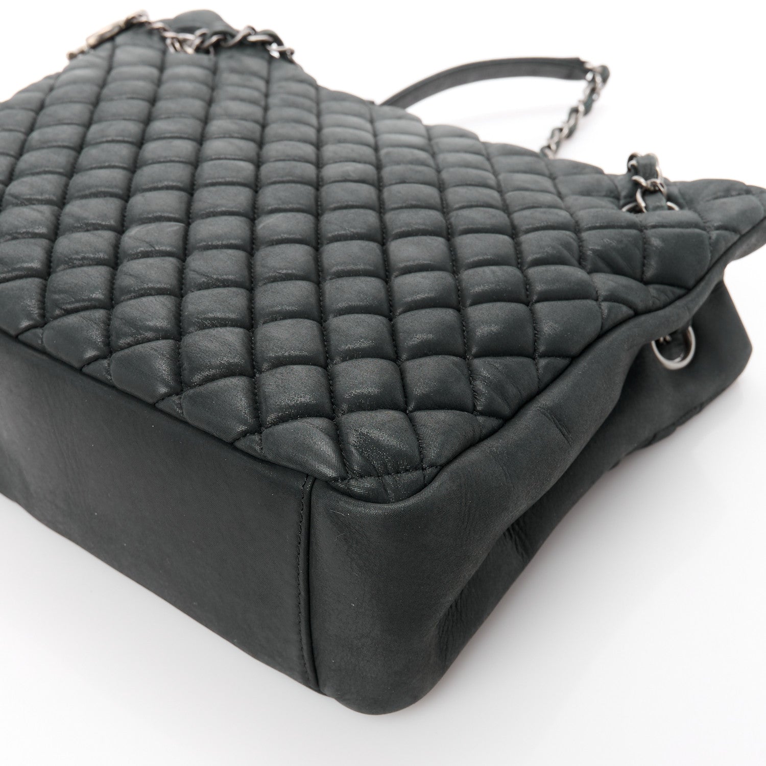 Chanel Lambskin Quilted Medium New Bubble North South Tote Black 11 of 12
