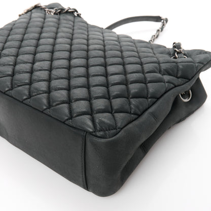 Chanel Lambskin Quilted Medium New Bubble North South Tote Black 11 of 12