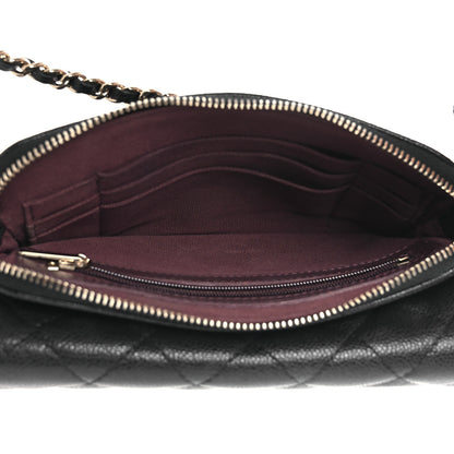 Chanel Caviar Quilted Flap Phone Holder With Chain Black 5 of 15