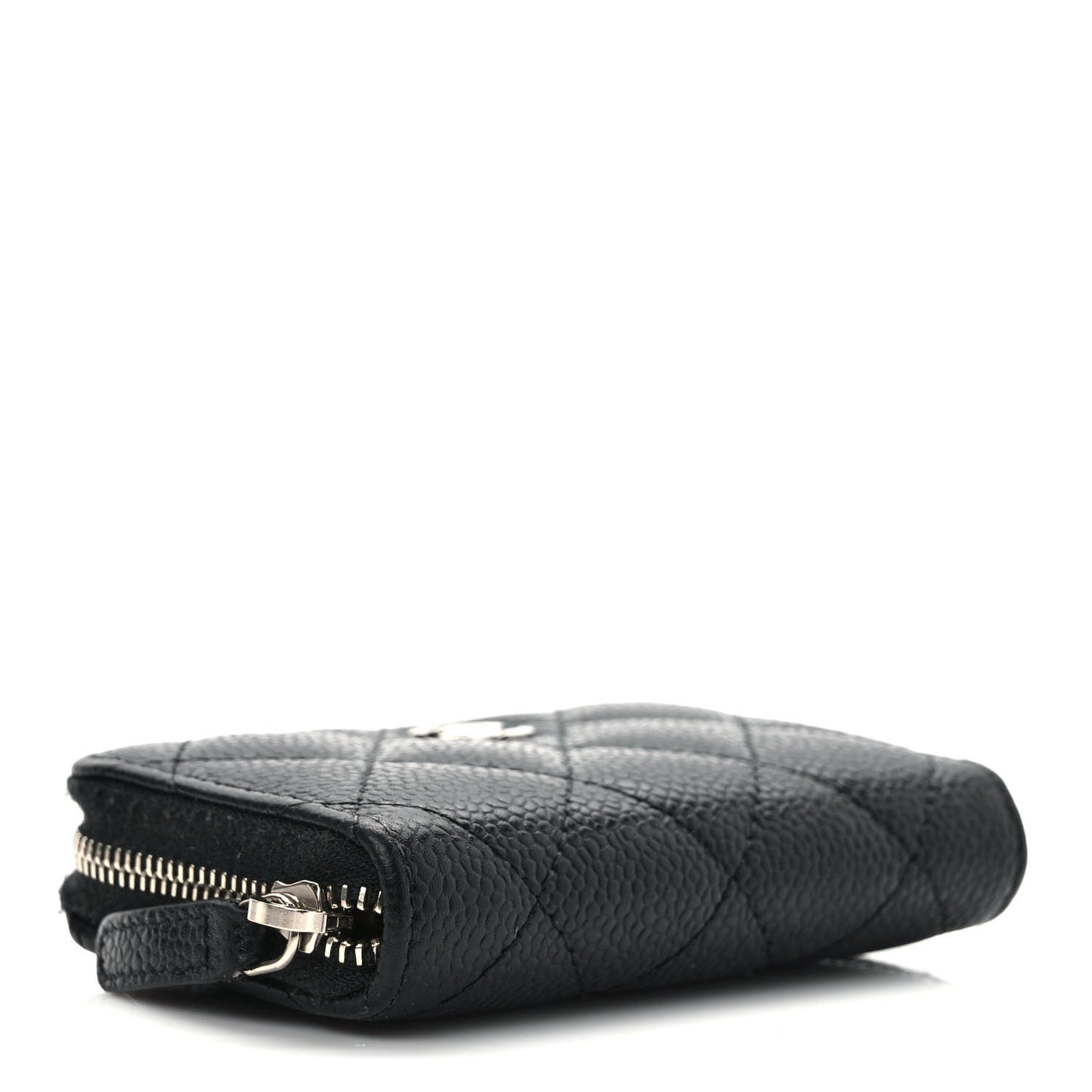 Caviar Quilted Zip Coin Purse Black