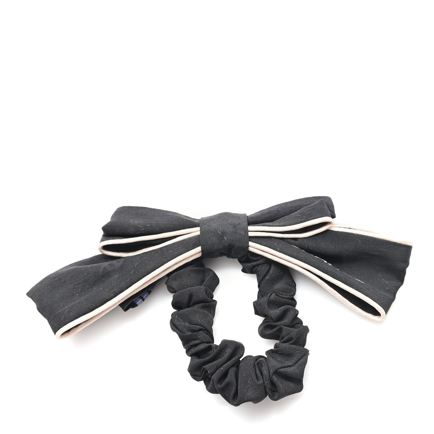Silk Hair Tie Black Ivory