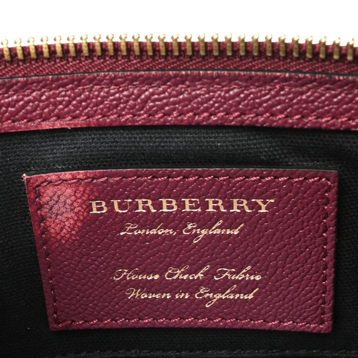 Burberry Soft Grain Calfskin House Check Small Helmsley Crossbody Dark Plum 5 of 9