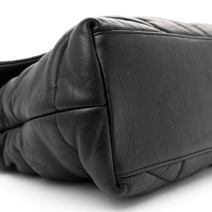 Saint Laurent Lambskin Quilted Monogram Monochrome Medium Loulou Puffer Chain Satchel Black 9 of 12