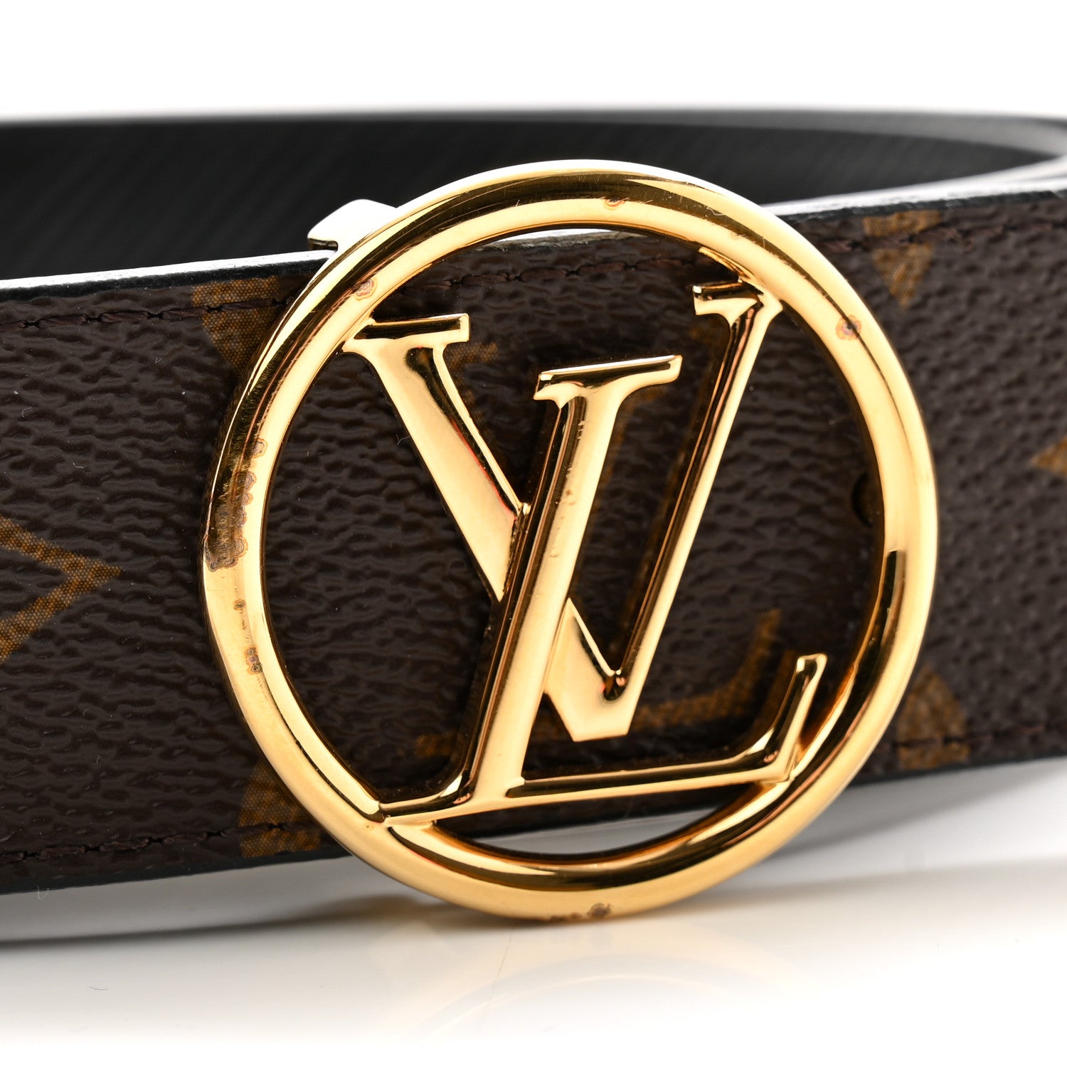 Louis Vuitton Monogram Epi 35mm LV Circle Reversible Belt 85 34 Black 7 of 9