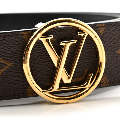 Louis Vuitton Monogram Epi 35mm LV Circle Reversible Belt 85 34 Black 7 of 9
