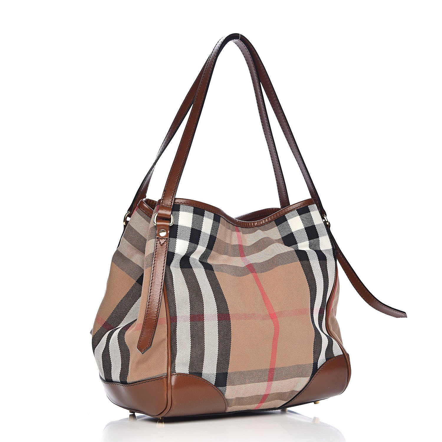 Burberry House Check Small Canterbury Tote Dark Tan 3 of 11