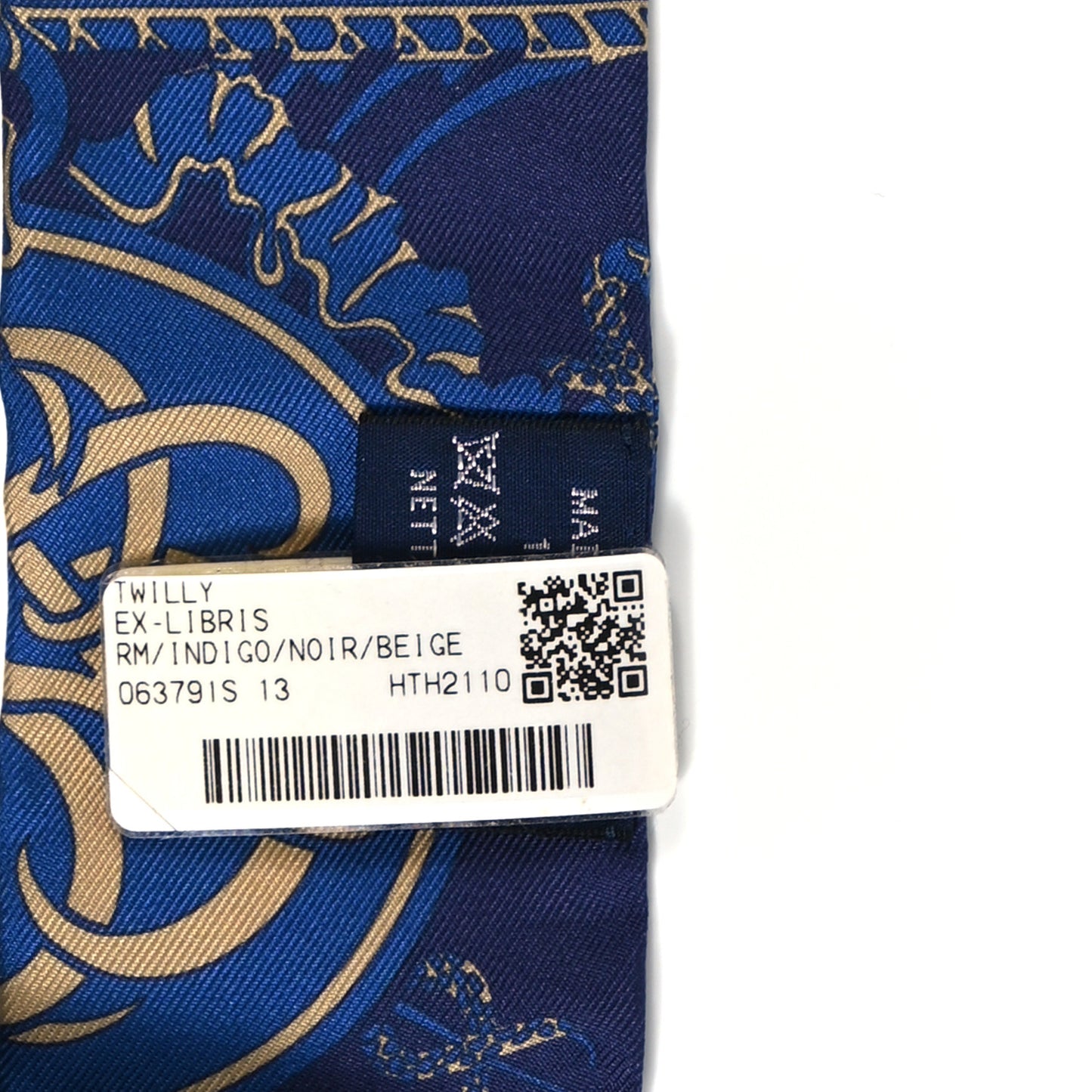 Silk Ex-Libris Twilly Indigo Black Beige