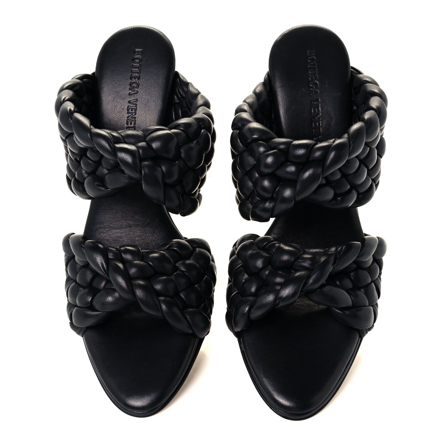 Bottega Veneta Nappa Twisted Padded Intrecciato Curve Slide Sandals 36 Black 5 of 10