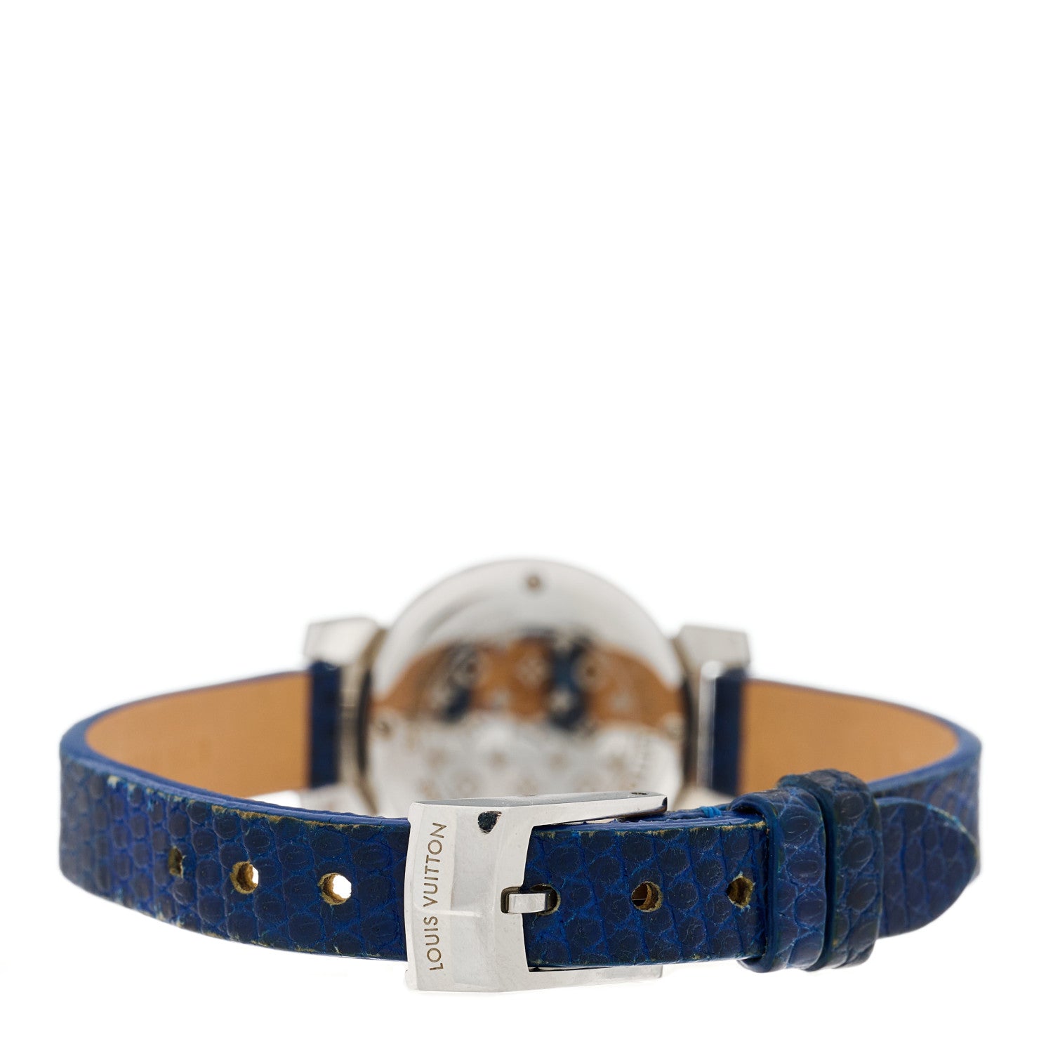 Louis Vuitton Stainless Steel Lizard Diamond 22mm Tambour Bijou Secret Quartz Watch Black 3 of 5