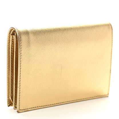 Prada Saffiano Metal Bi-Fold Wallet Platino 3 of 7