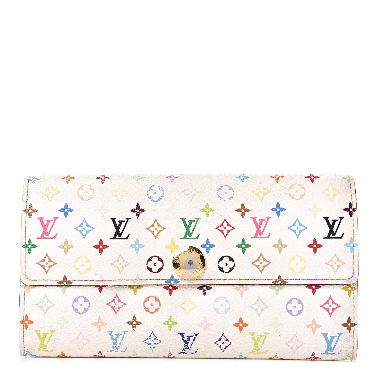 Monogram Multicolor Sarah Wallet White