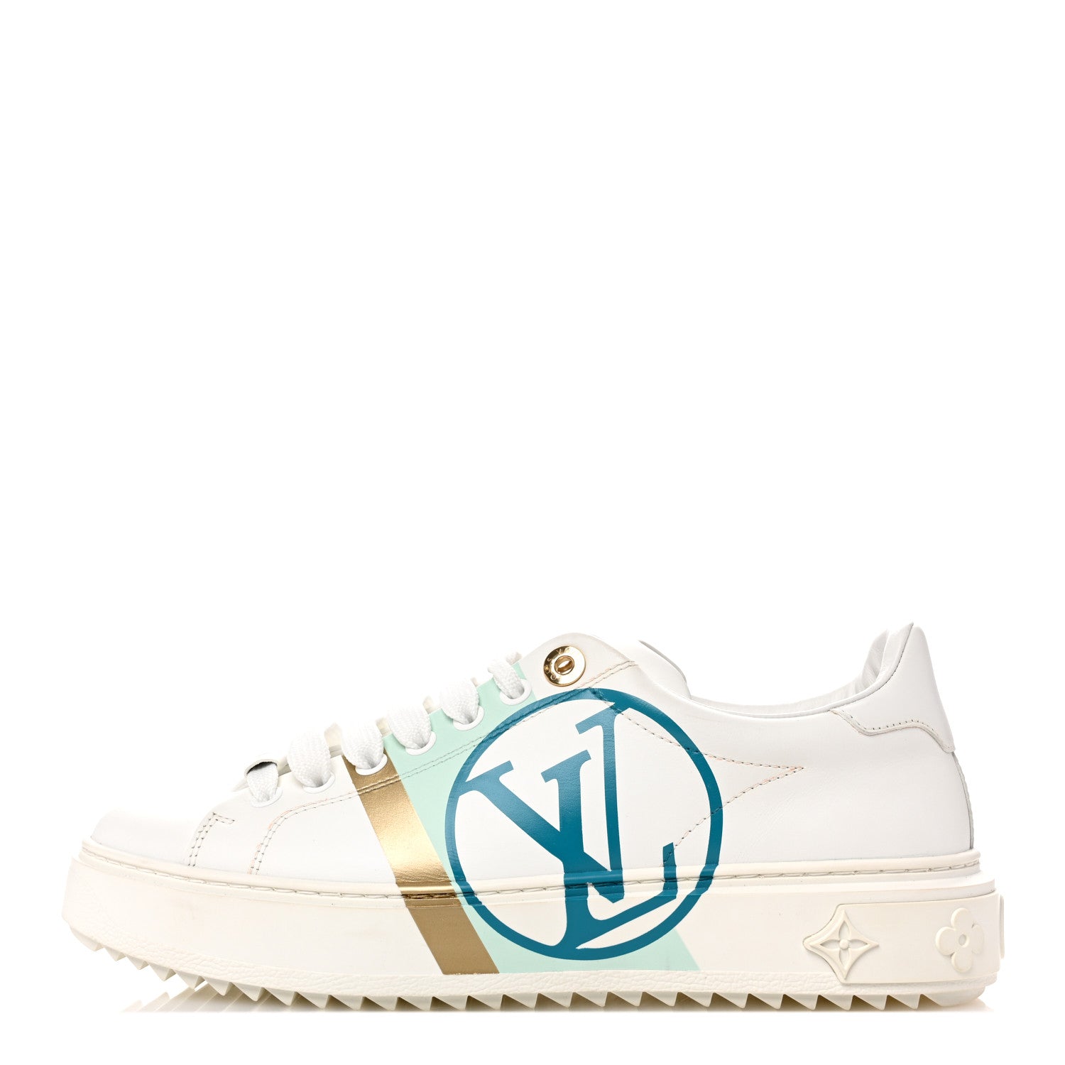 Louis Vuitton Monogram Time Out Sneakers 37.5 White Vert 1 of 9