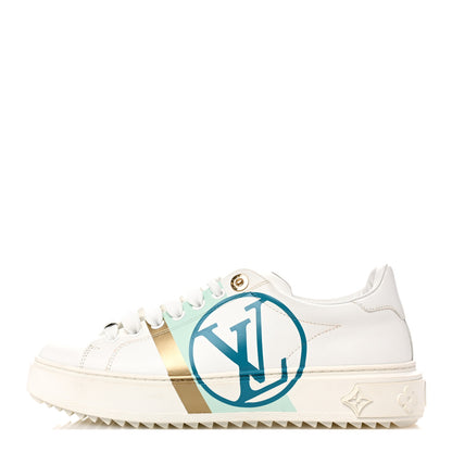 Louis Vuitton Monogram Time Out Sneakers 37.5 White Vert 1 of 9