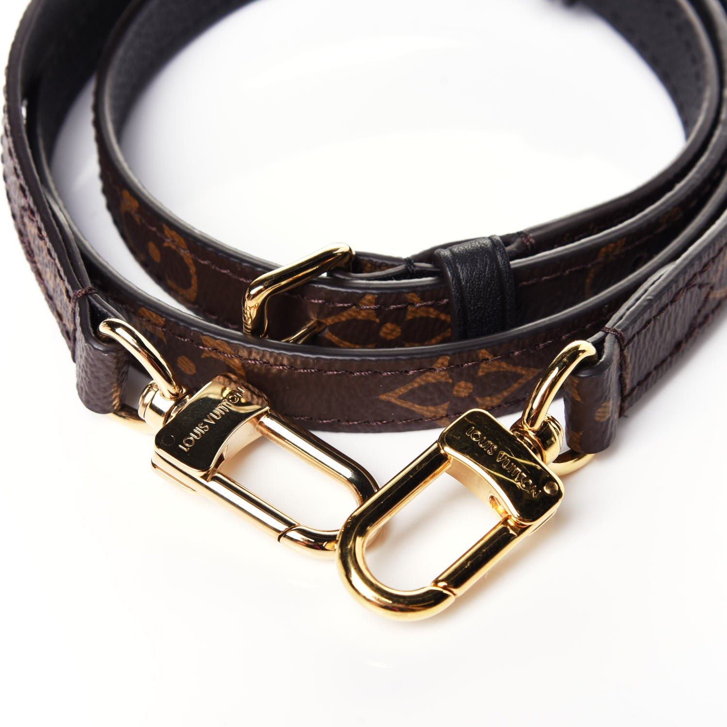 Louis Vuitton Calfskin Monogram Marignan Adjustable Shoulder Strap Black 4 of 6