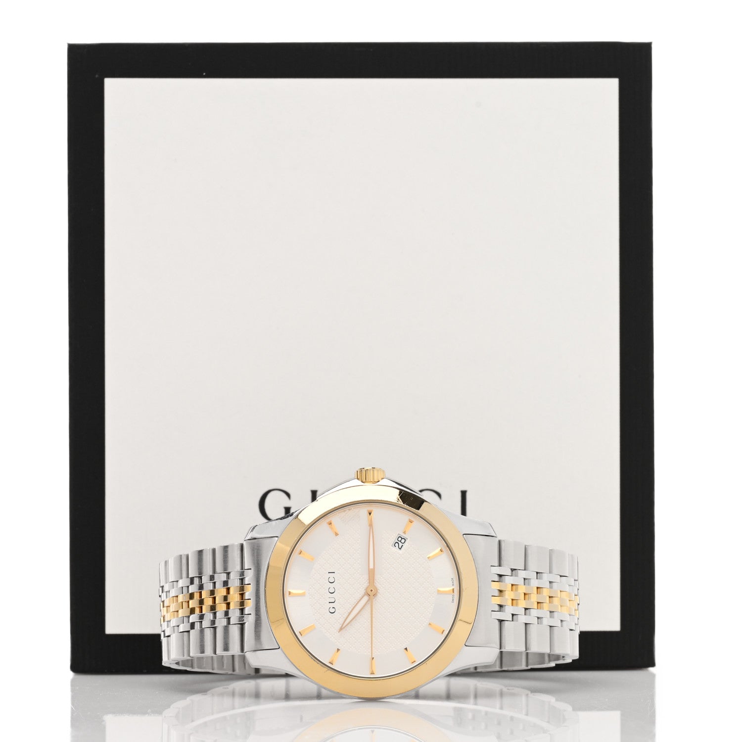 Gucci Stainless Steel 38mm G-Timeless Two Tone Quartz Watch 5 of 5