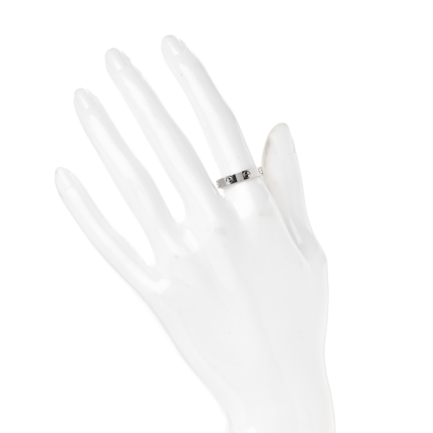 Cartier 18K White Gold 3.5mm LOVE Wedding Band Ring 54 6.75 2 of 5