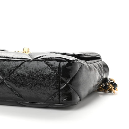 Chanel Shiny Crumpled Calfskin Quilted Medium Chanel 19 Flap Black 9 of 9