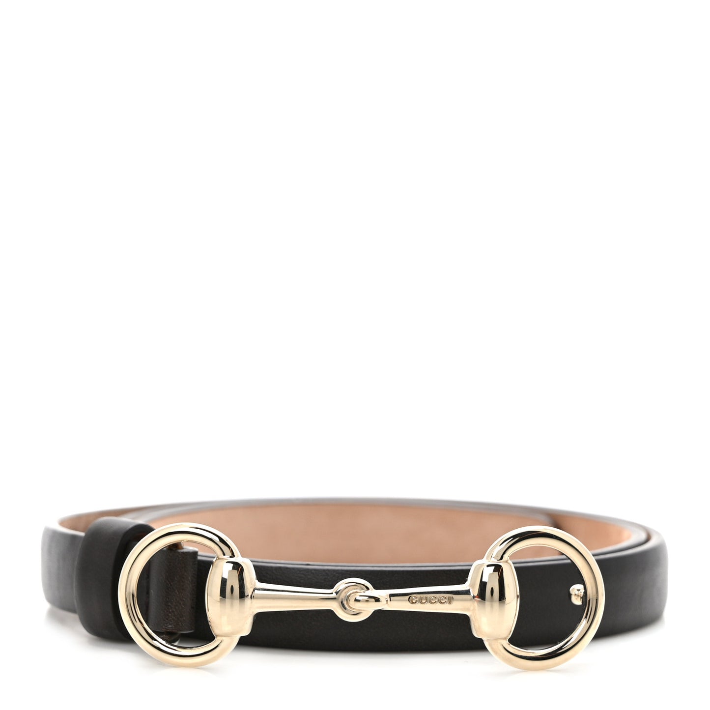 Calfskin Horsebit Skinny Belt 75 30 Brown