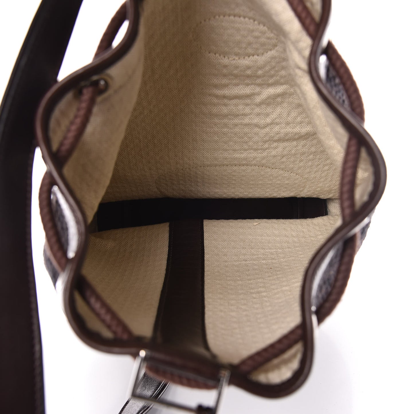 Canvas Knit Drawstring Bag Brown