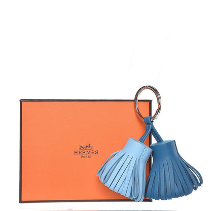Hermes Lambskin Carmen Uno-Dos Key Holder Cobalt Celeste 4 of 4
