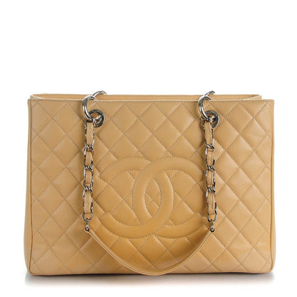 Chanel Caviar Quilted Grand Shopping Tote GST Beige 1 of 7