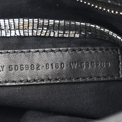 Balenciaga Metallic Calfskin Lizard Embossed Silver Metallic Edge Hardware Nano City Silver 9 of 12
