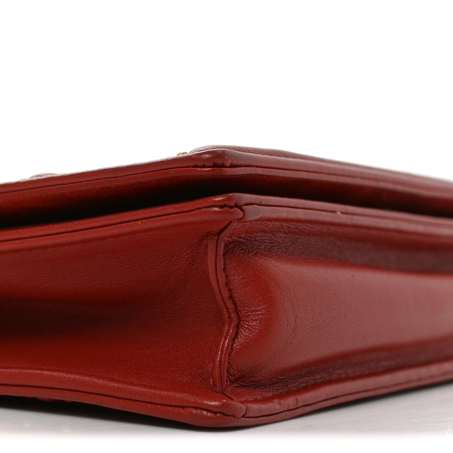 Calfskin Studded Diorama Flap Bag Red