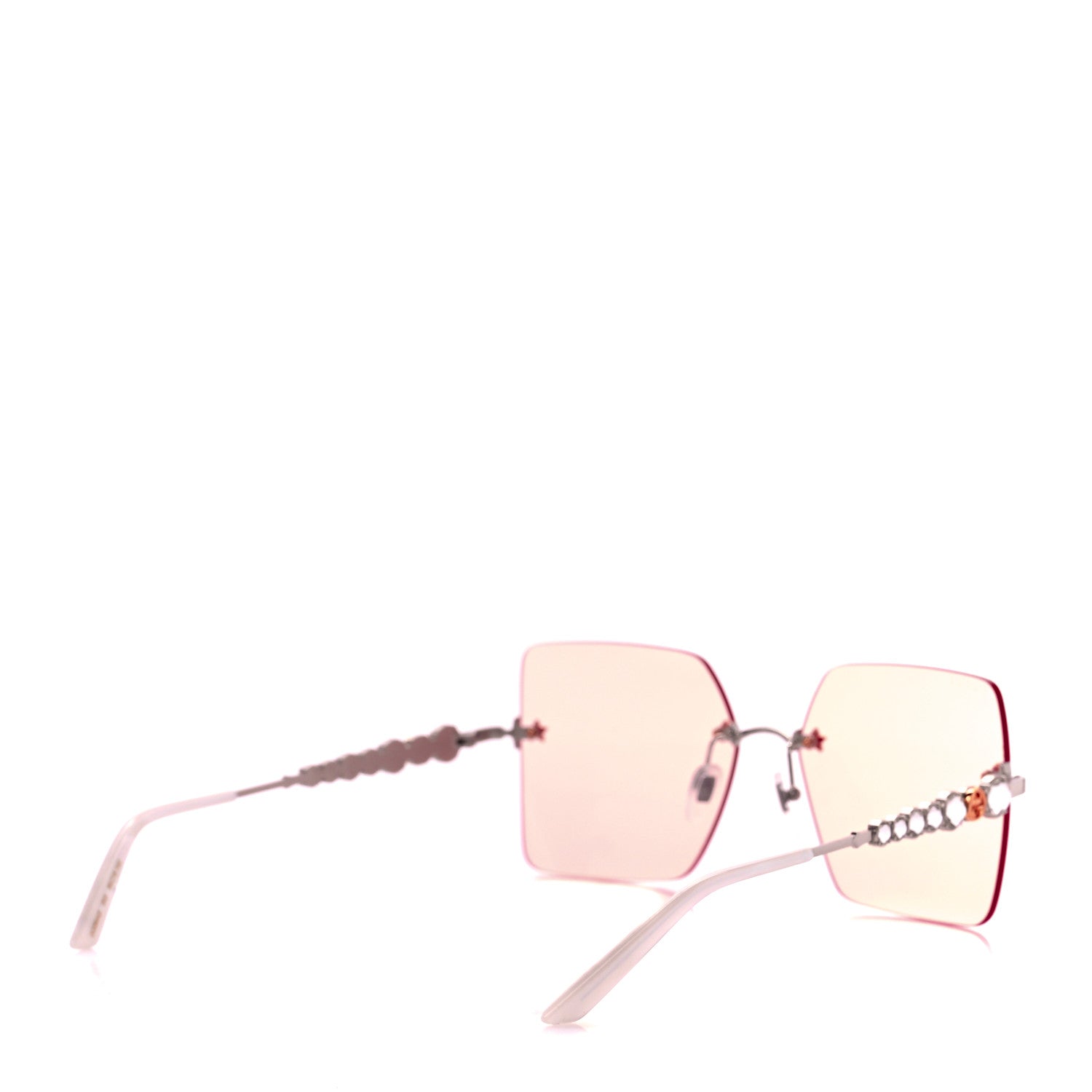 Gucci Crystal Metal Sunglasses GG0644S Gold Silver 4 of 8