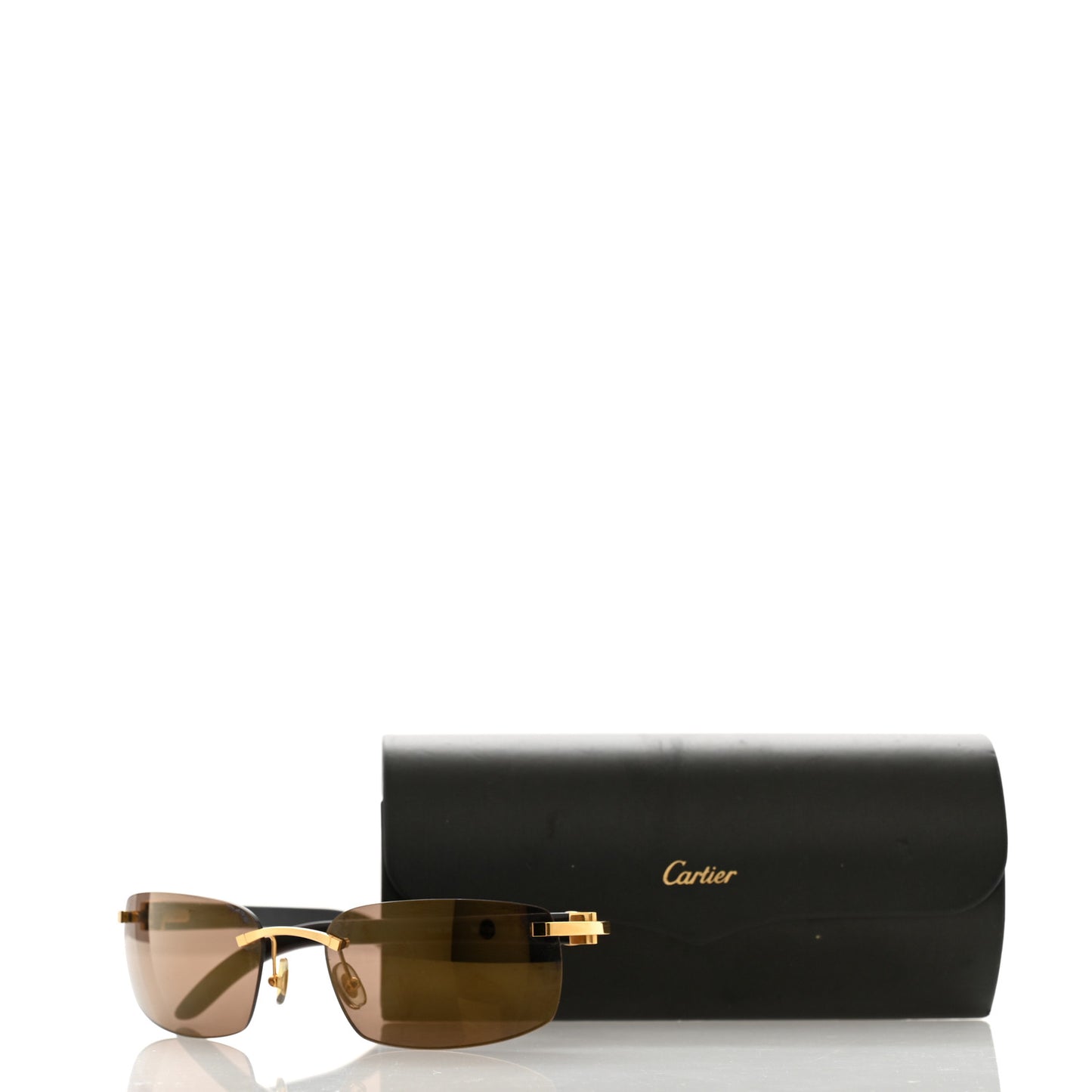 Metal Buffalo Horn Square Sunglasses Gold