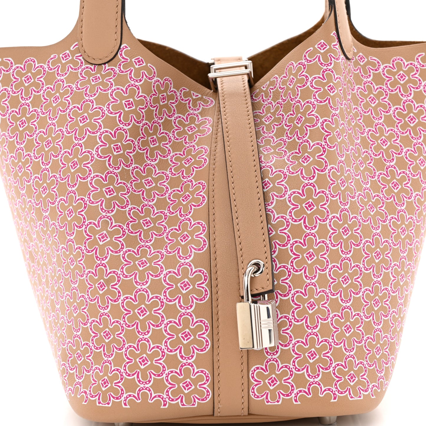 Swift Lucky Daisy Picotin Lock 18 PM Chai Rose White