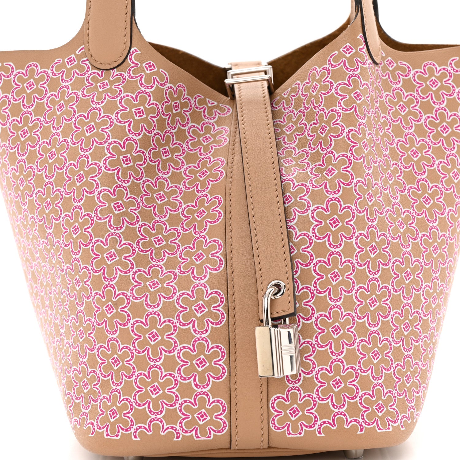 Hermes Swift Lucky Daisy Picotin Lock 18 PM Chai Rose White 8 of 10