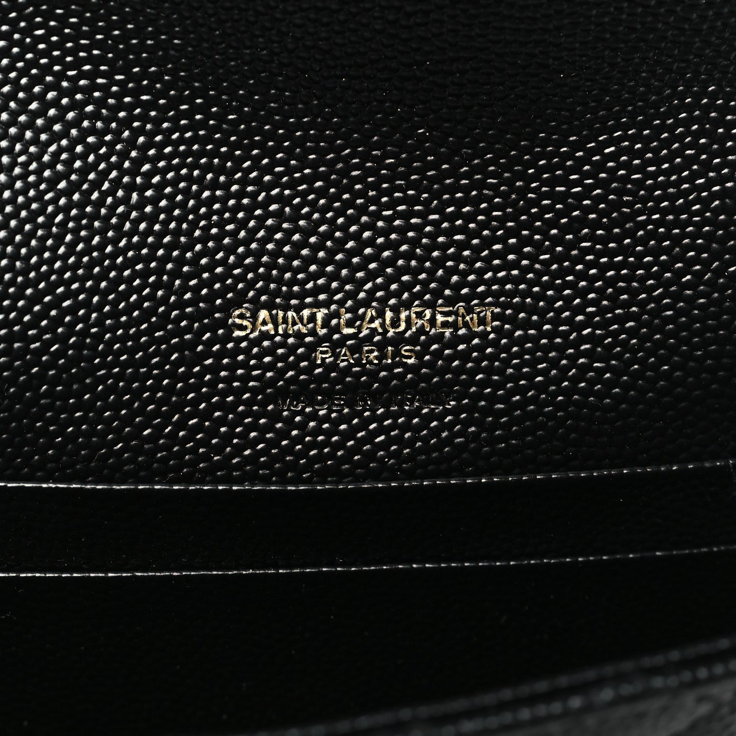 Grain De Poudre Textured Mixed Matelasse Triquilt Small Monogram Envelope Wallet Black