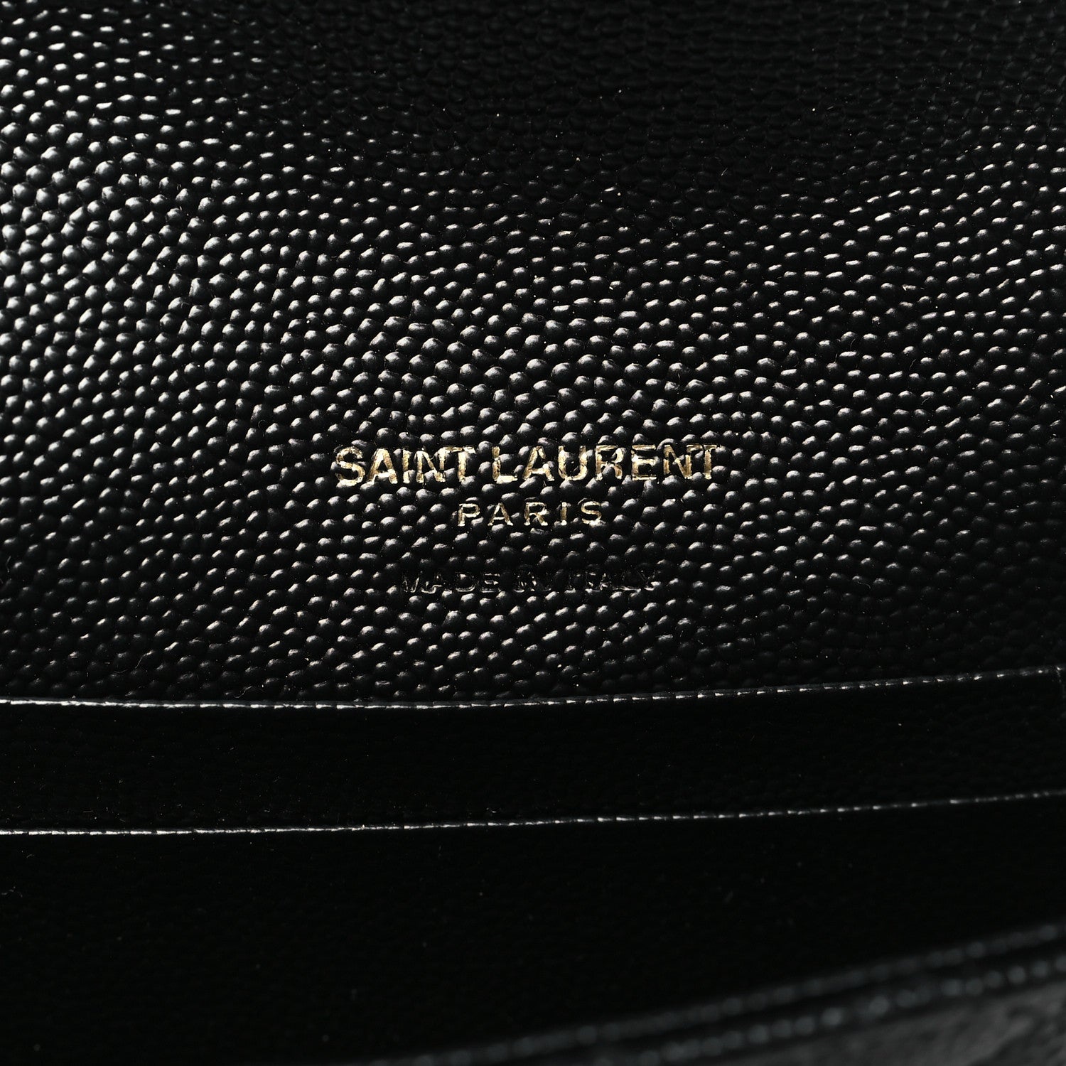 Saint Laurent Grain De Poudre Textured Mixed Matelasse Triquilt Small Monogram Envelope Wallet Black 6 of 9