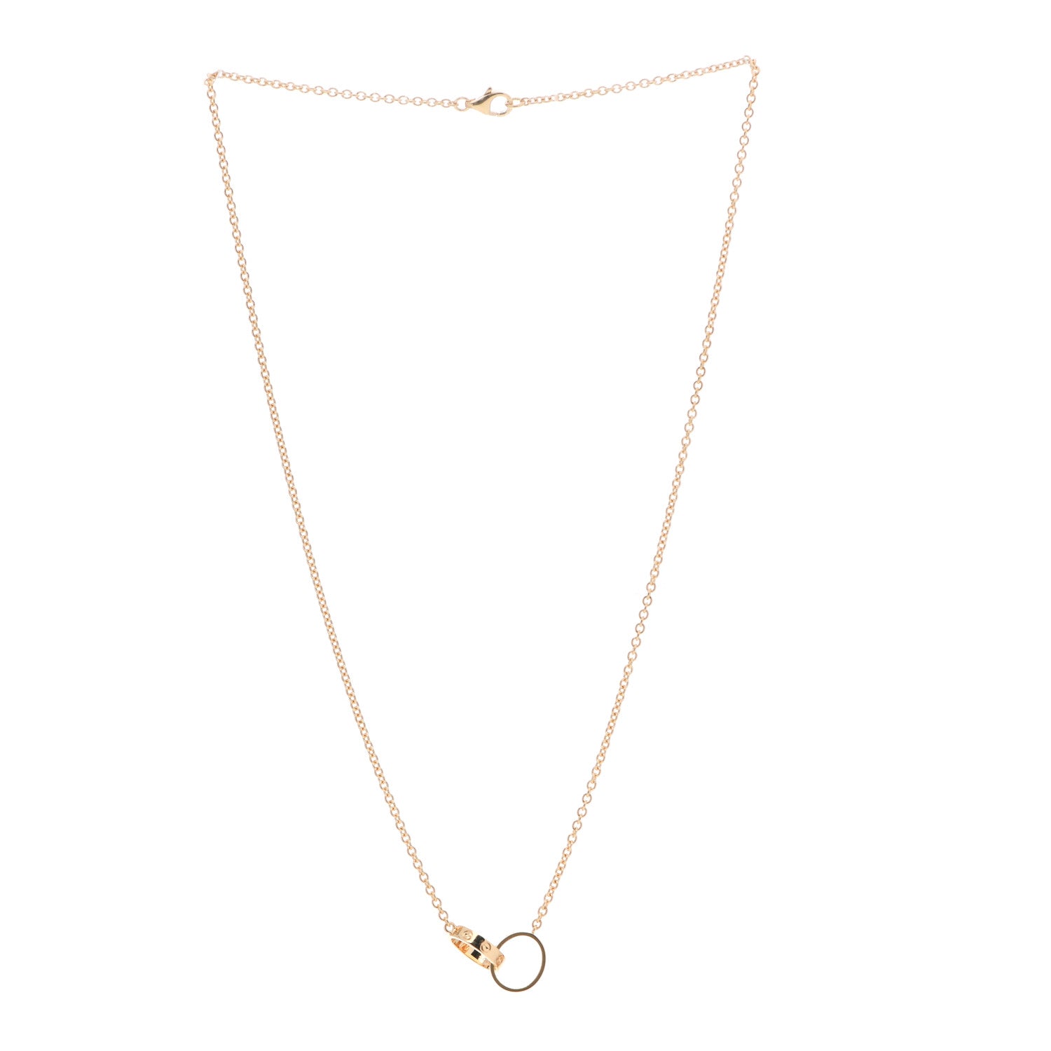 Cartier 18K Yellow Gold Interlocking LOVE Necklace 3 of 6