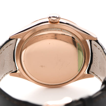 Rolex 18K Everose Gold Alligator 39mm Cellini Dual Time Watch Ivory 50525 4 of 4