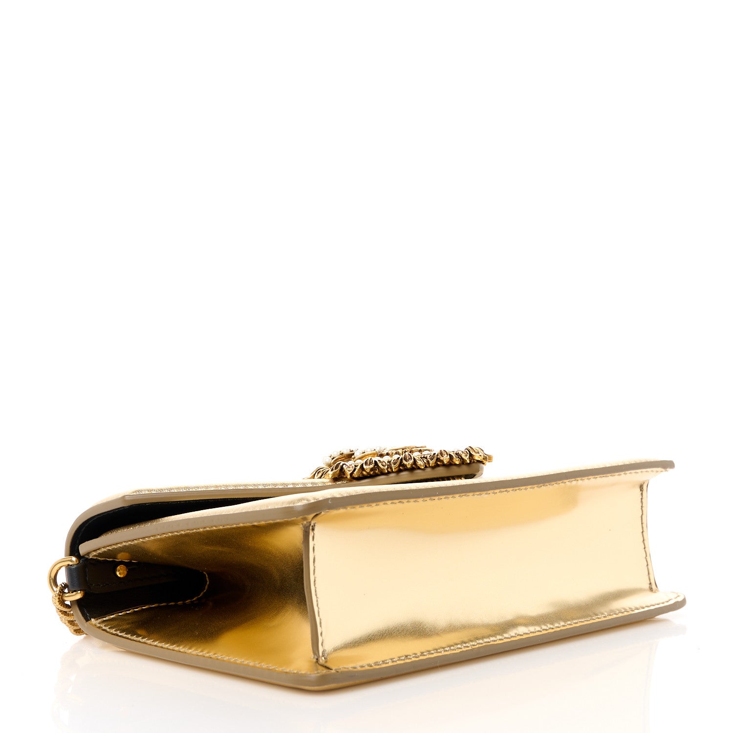 Dolce & Gabbana Metallic Nappa Small Devotion Envelope Top Handle Bag Gold 4 of 11