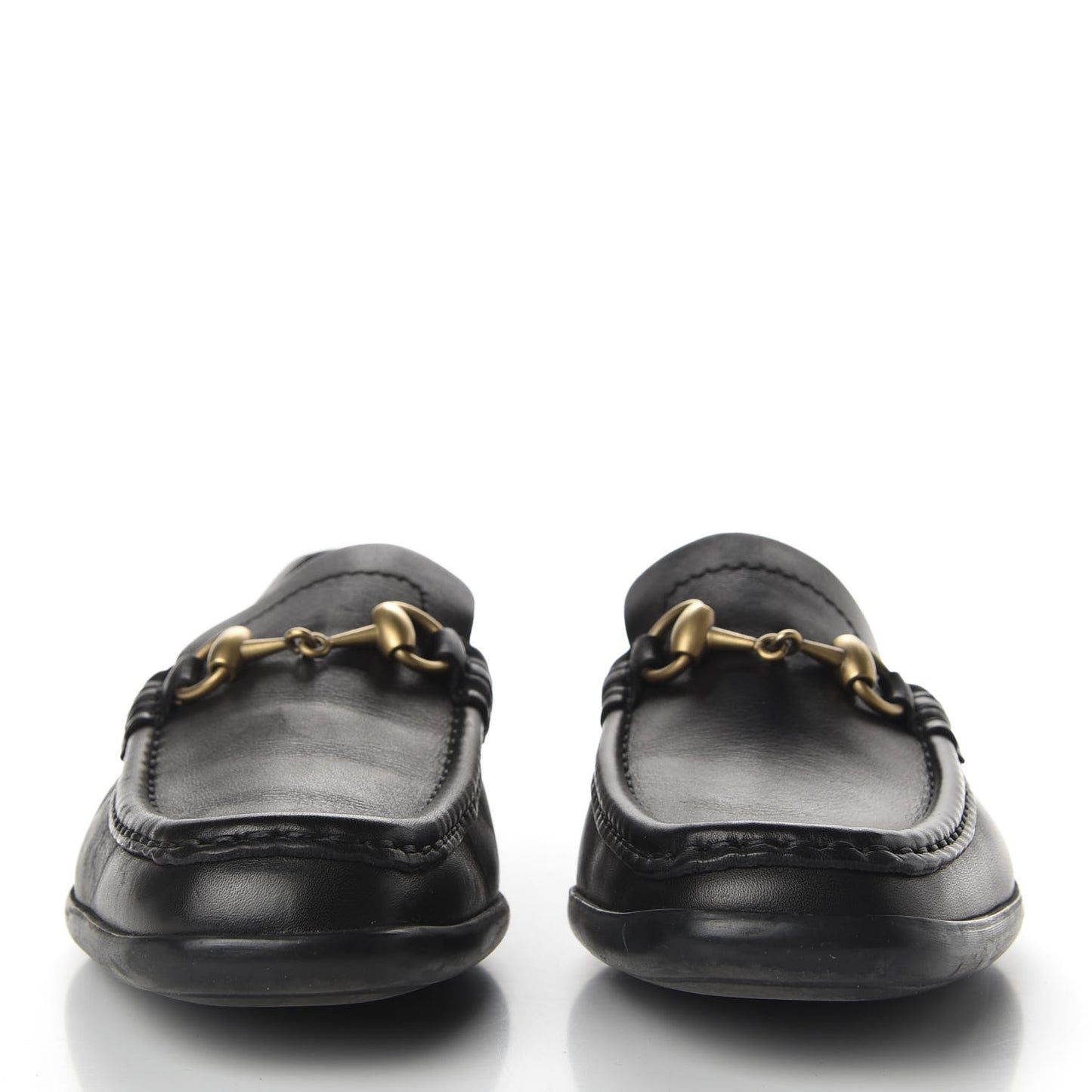 Calfskin Mens Horsebit Driver Loafers 8 Black
