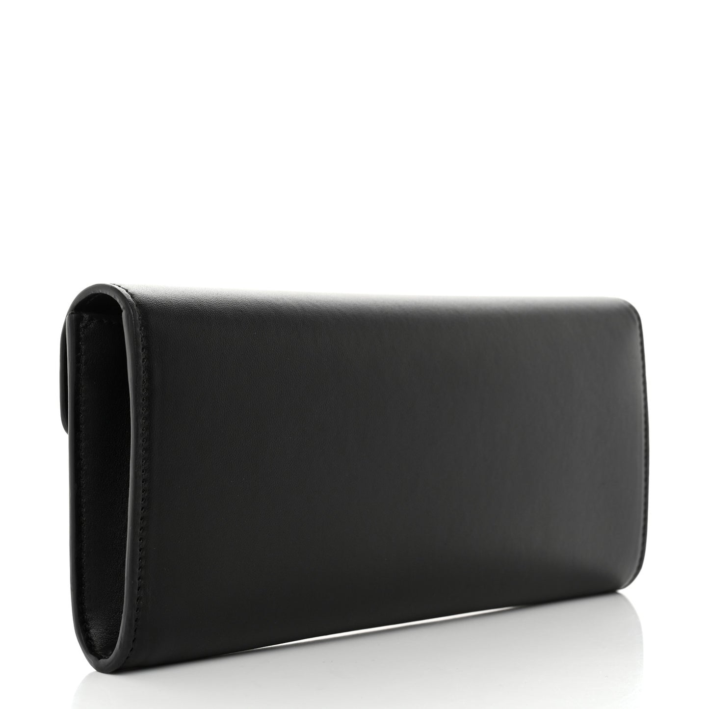 Calfskin Rajah Broadway Envelope Clutch Black