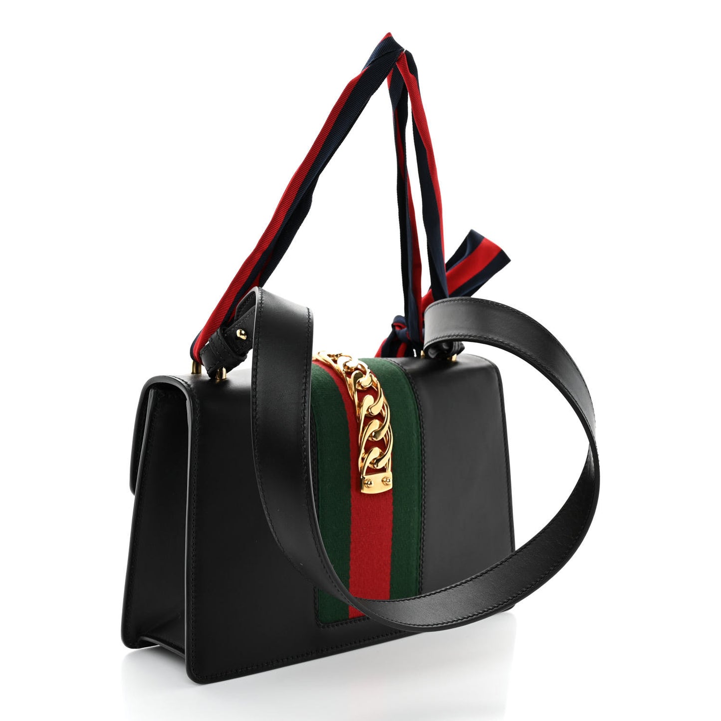 Calfskin Small Sylvie Shoulder Bag Black