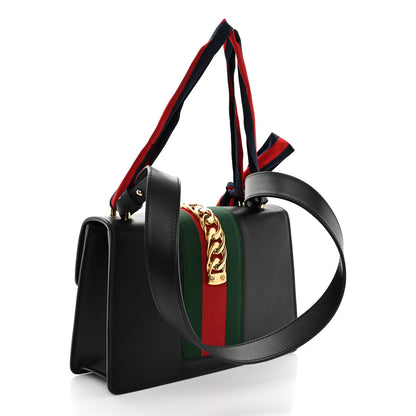 Gucci Calfskin Small Sylvie Shoulder Bag Black 3 of 10