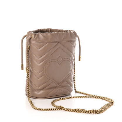 Gucci Calfskin Matelasse Mini GG Marmont 2.0 Bucket Bag Porcelain Rose 3 of 14