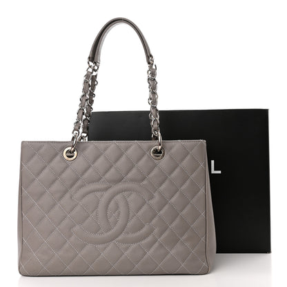 Chanel Caviar Quilted Grand Shopping Tote GST Light Grey 12 of 12