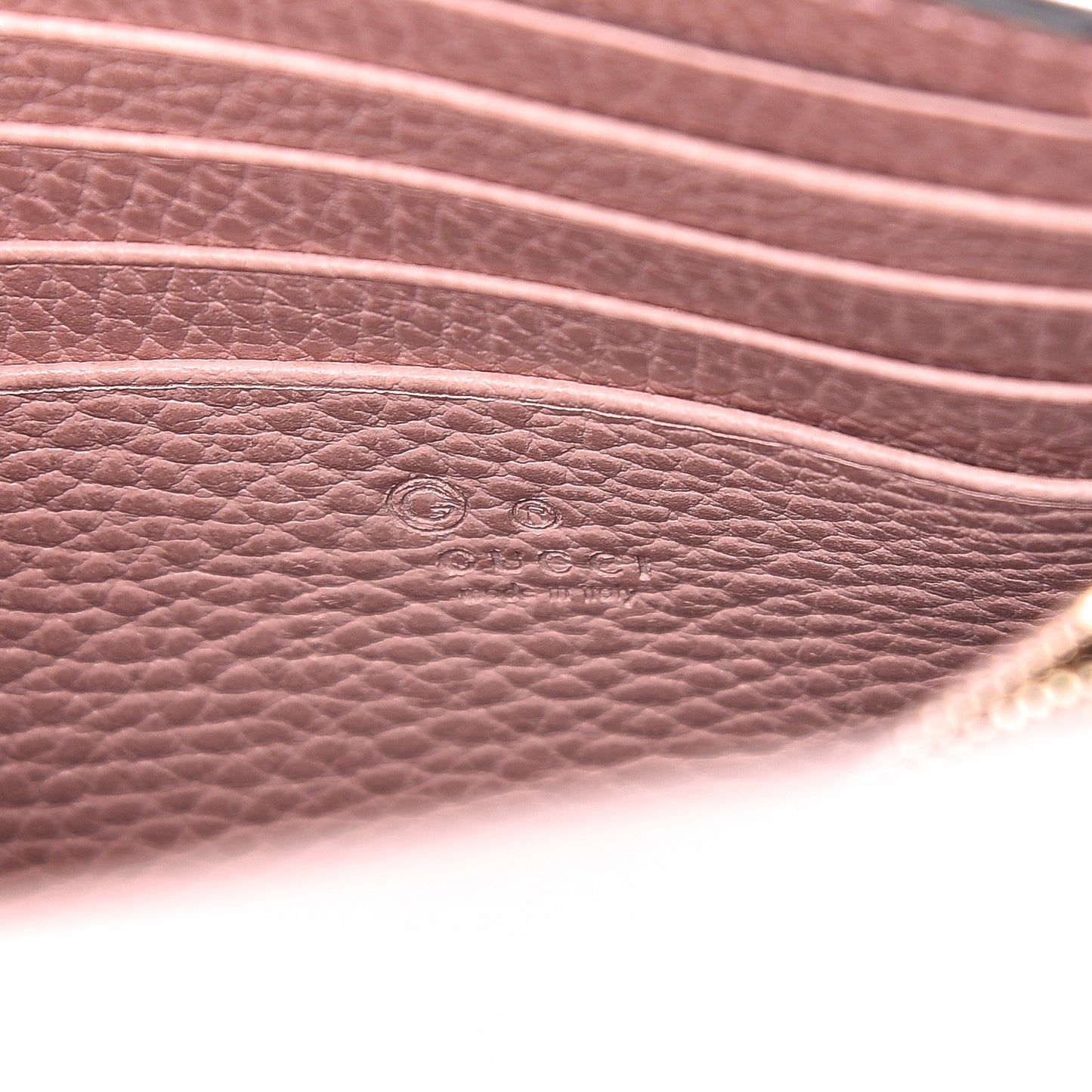 Dollar Calfskin Medium Betty Chain Wallet Soft Pink