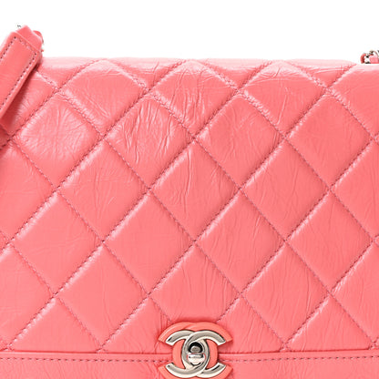 Chanel Crumpled Calfskin Quilted Bi Vintage Small Single Flap Pink 8 of 10