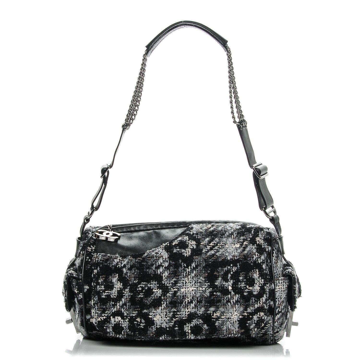 Chanel Tweed Lambskin Paris NY Camera Bag Black 1 of 7